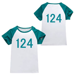 Squid Game Short Sleeve T-Shirts Boys Girls Halloween Fancy Cosplay Costume