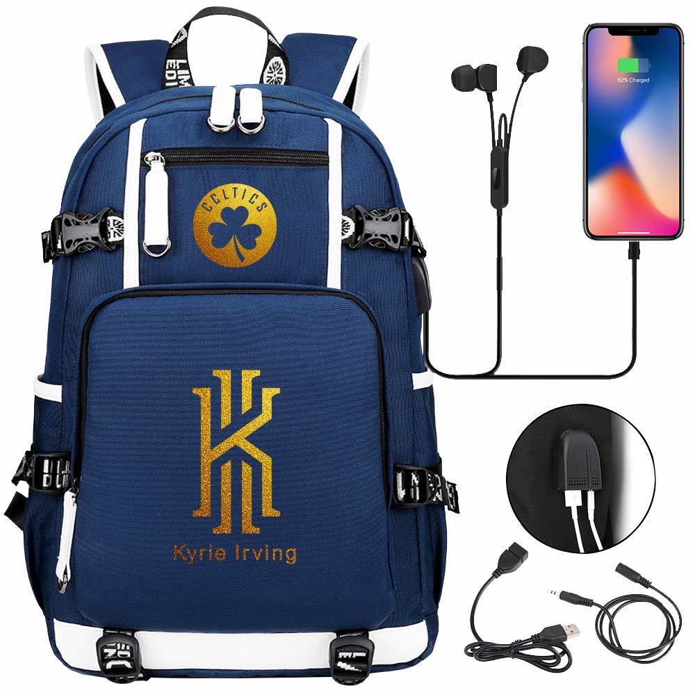 Philadelphia Basketball Sixers Celtics USB Charging Backpack School Notebook Travel Bags
