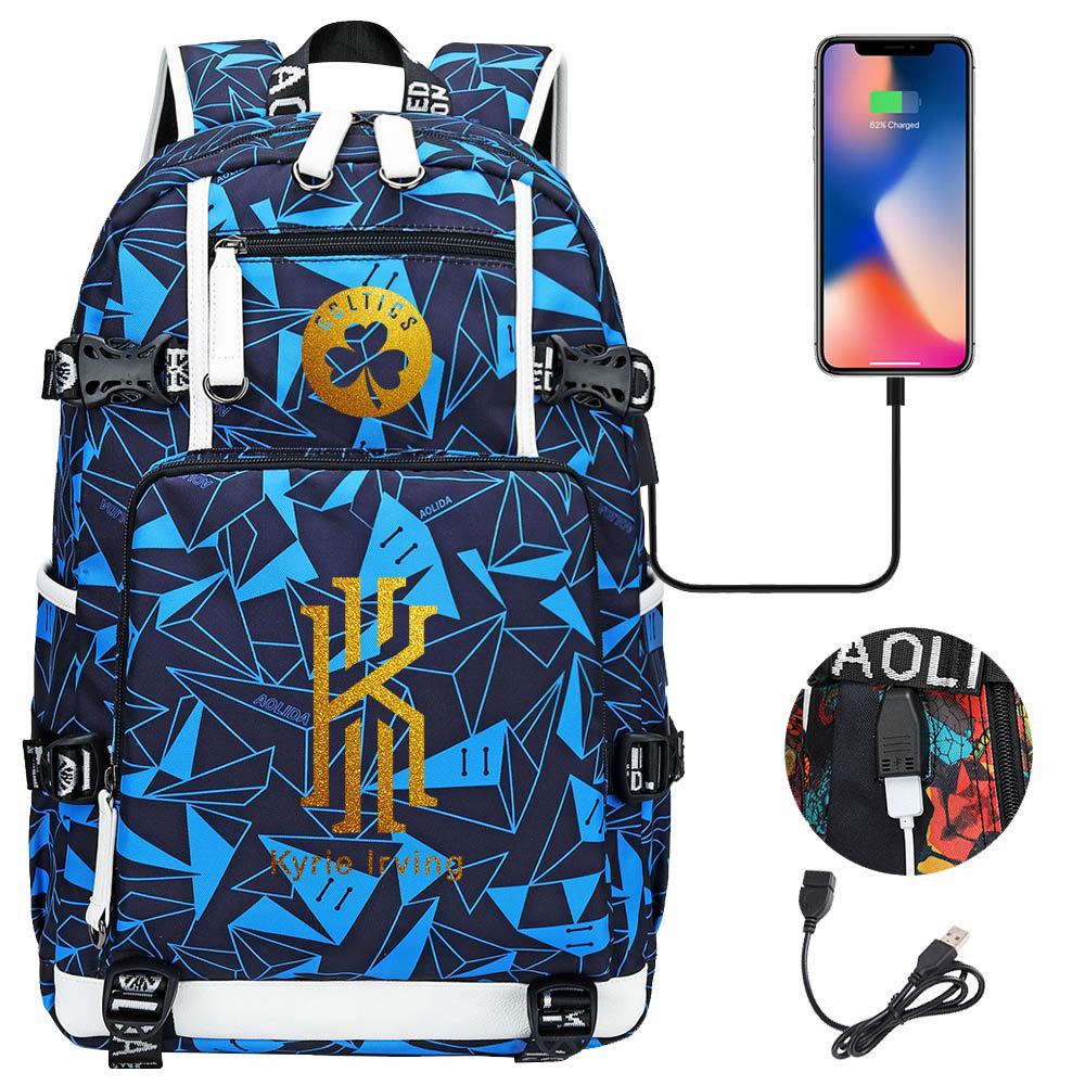 Philadelphia Basketball Sixers Celtics USB Charging Backpack School Notebook Travel Bags