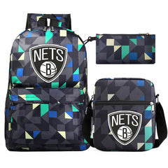 Brooklyn Nets Schoolbag Backpack Shoulder Bag Pencil Bag 3pcs set for Kids Students