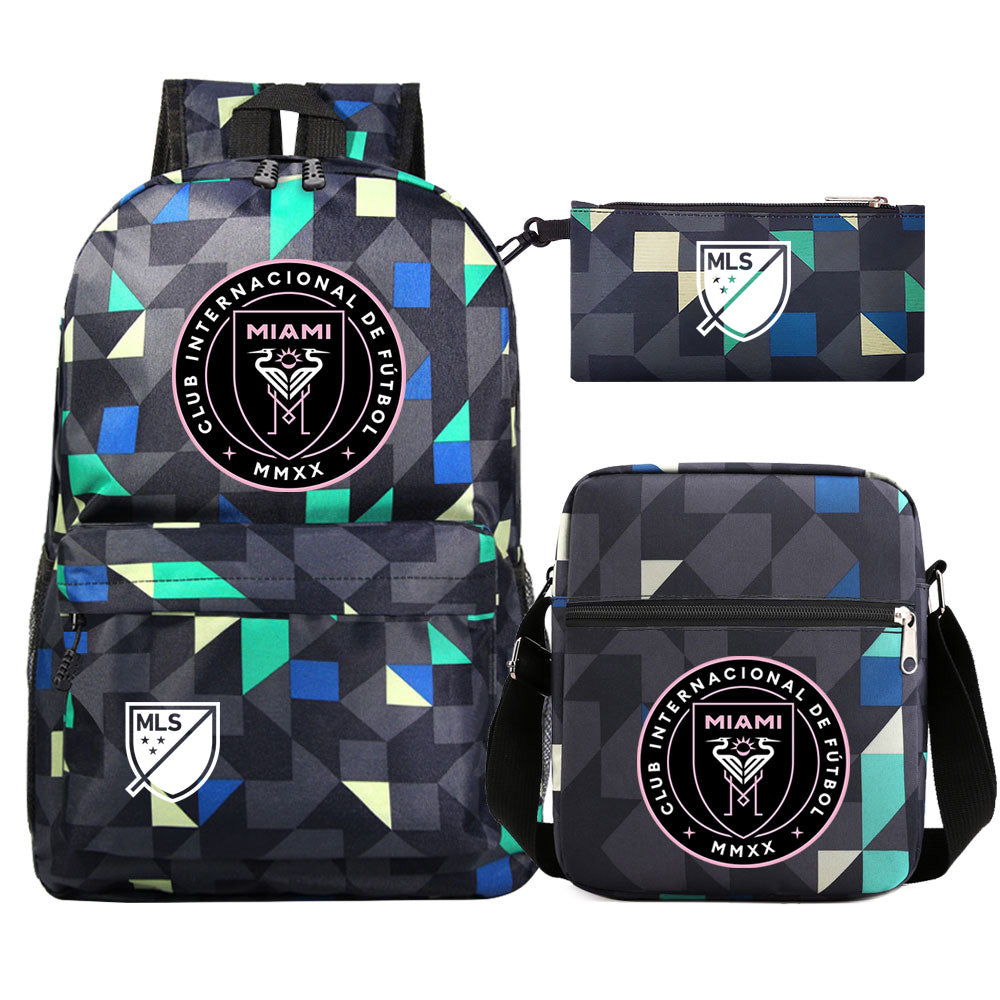 Club Internacional de Soccer Miami   Printed Schoolbag Backpack Shoulder Bag Pencil Bag 3pcs set for Kids Students