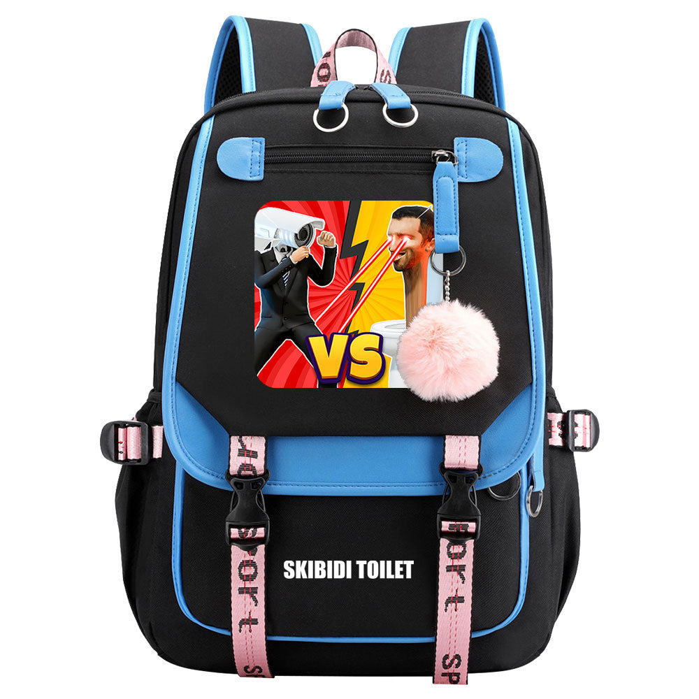 Skibidi Toilet Waterproof Backpack School Notebook Travel Bags USB Charging