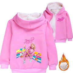 Jojo Siwa Sherpa Lined Hoodie Fleece Sweatshirt Full Zip Hooded Jacket for Kids