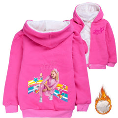 Jojo Siwa Sherpa Lined Hoodie Fleece Sweatshirt Full Zip Hooded Jacket for Kids