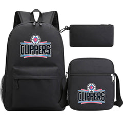 Los Angeles Clippers Schoolbag Backpack Shoulder Bag Pencil Bag 3pcs set for Kids Students