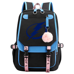 Tampa Bay Lightning Hockey League Waterproof Backpack School Notebook Travel Bag USB Charging