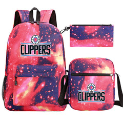 Los Angeles Clippers Schoolbag Backpack Shoulder Bag Pencil Bag 3pcs set for Kids Students