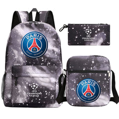 Paris Saint Germain Football Club Schoolbag Backpack Shoulder Bag Pencil Bag 3pcs set for Kids Students