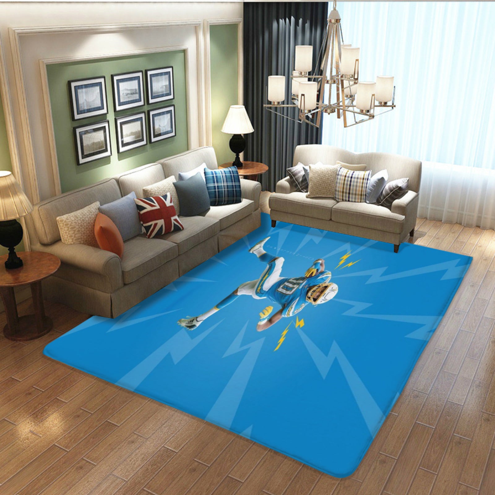Los Angeles Rugby Chargers Rugs Bedroom Living Room Bathroom Carpet Mats Rug