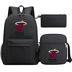 Miami Heat Schoolbag Backpack Shoulder Bag Pencil Bag 3pcs set for Kids Students