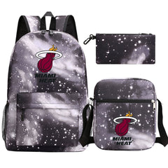 Miami Heat Schoolbag Backpack Shoulder Bag Pencil Bag 3pcs set for Kids Students