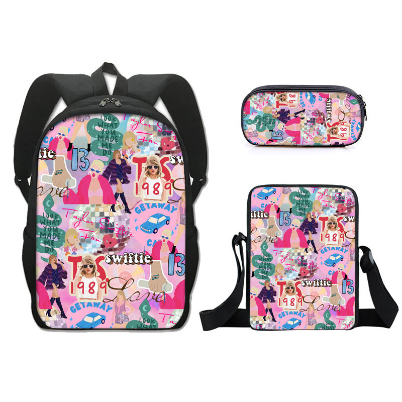 Taylor Swift Backpack Schoolbag Lunch Bag Pencil Bag for Kids Students 3PCS