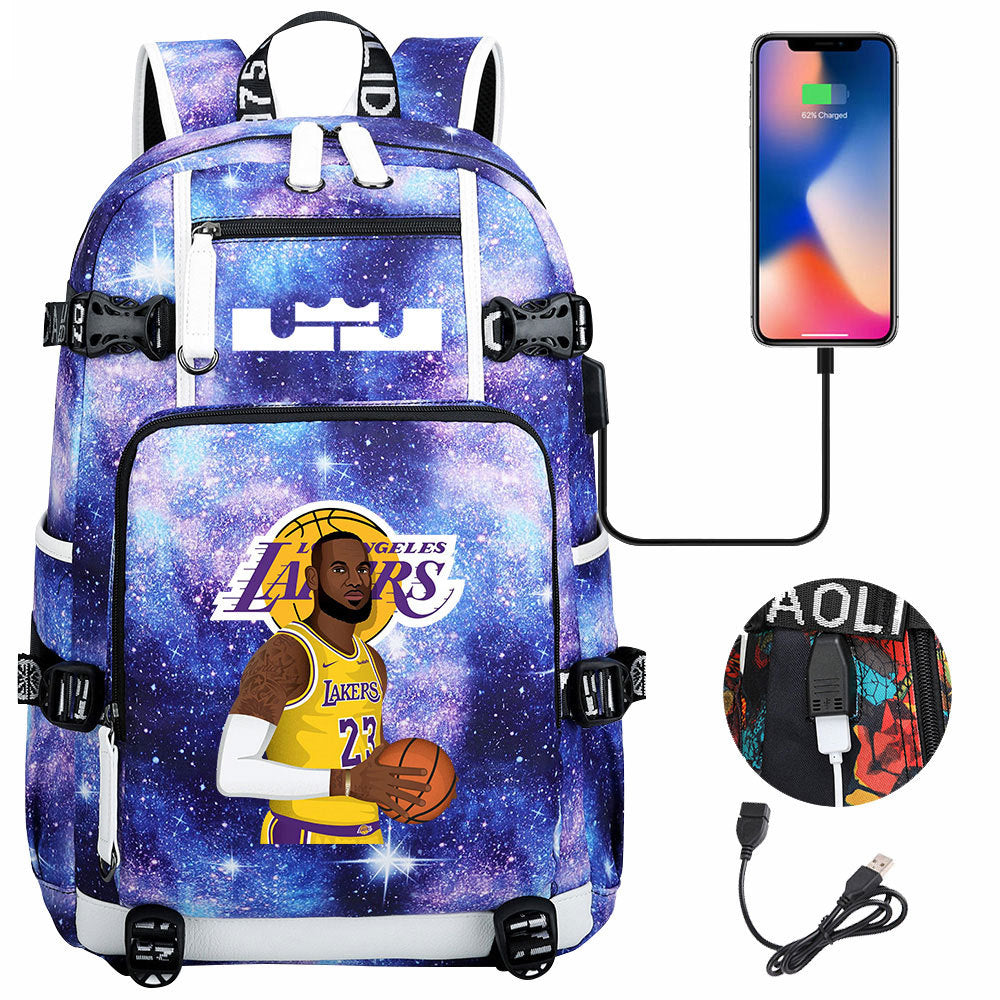 Kobe Black Mamba Curry Bucks Antetokounmpo USB Charging Backpack School Notebook Travel Bags Basketball Bag