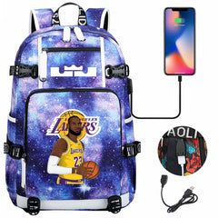 Kobe Black Mamba Curry Bucks Antetokounmpo USB Charging Backpack School Notebook Travel Bags Basketball Bag