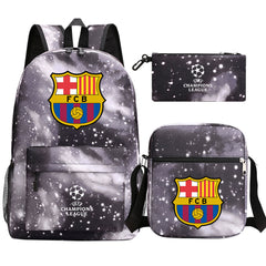 Barcelona Football Club Schoolbag Backpack Shoulder Bag Pencil Bag 3pcs set for Kids Students
