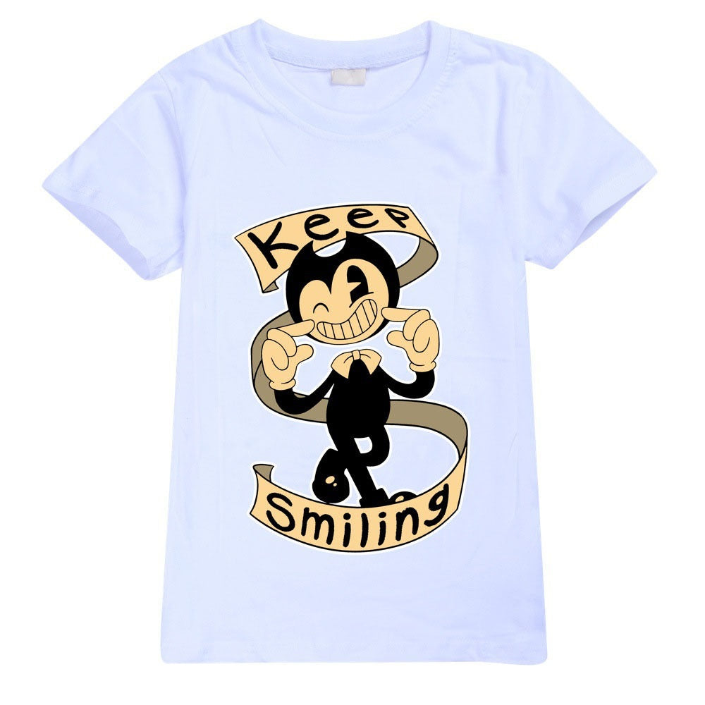 Bendy and The Ink Machine Casual Sweatshirt Spring Autumn Short Sleeve T-Shirts for Kids