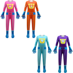 Super Kitties Cosplay Costume with Mask Boys Girls Bodysuit Halloween Fancy Jumpsuits