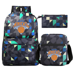 New York Knicks Schoolbag Backpack Shoulder Bag Pencil Bag 3pcs set for Kids Students