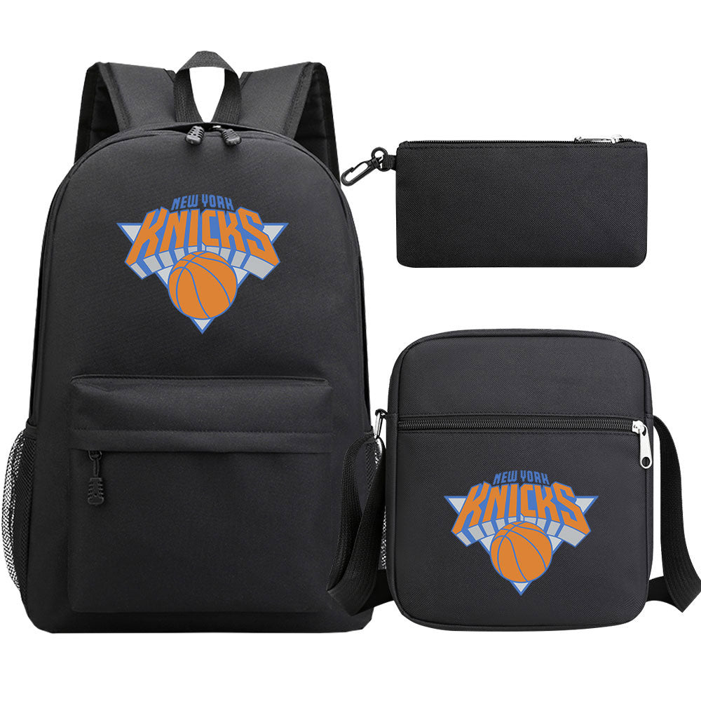 New York Knicks Schoolbag Backpack Shoulder Bag Pencil Bag 3pcs set for Kids Students