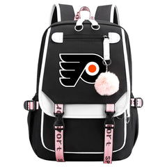 Philadelphia Flyers Hockey League Waterproof Backpack School Notebook Travel Bag USB Charging