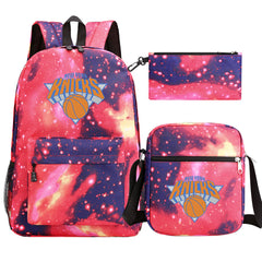 New York Knicks Schoolbag Backpack Shoulder Bag Pencil Bag 3pcs set for Kids Students