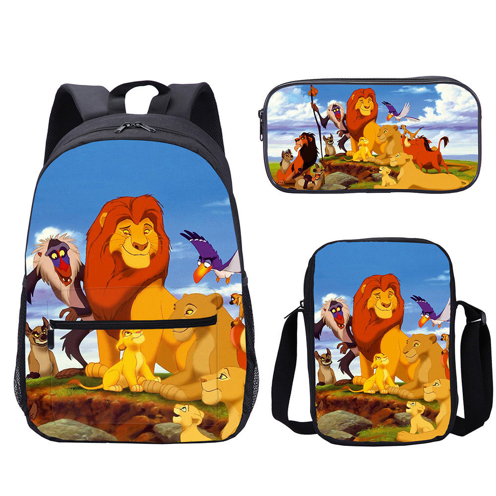 The Lion King Backpack Schoolbag Lunch Bag Pencil Bag for Kids Students 3PCS