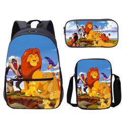 The Lion King Backpack Schoolbag Lunch Bag Pencil Bag for Kids Students 3PCS