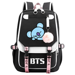 BTS Koya Waterproof Backpack School Notebook Travel Bag USB Charging
