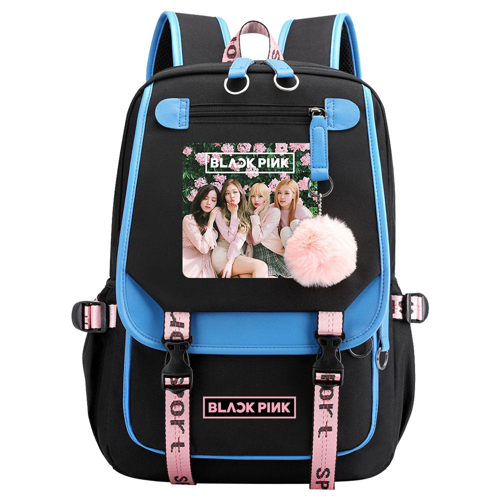 Kpop Blackpink Waterproof Backpack School Notebook Travel Bag USB Charging