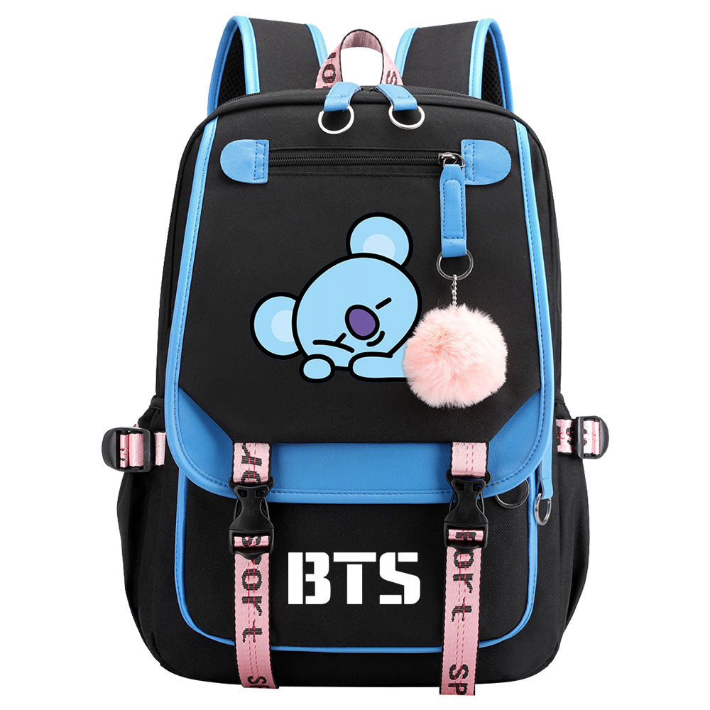 BTS Koya Waterproof Backpack School Notebook Travel Bag USB Charging
