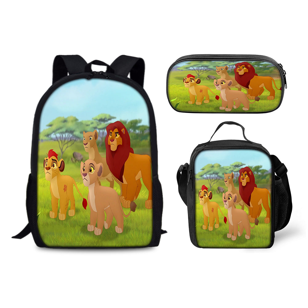 The Lion Guard Backpack Schoolbag Lunch Bag Pencil Bag for Kids Students 3PCS