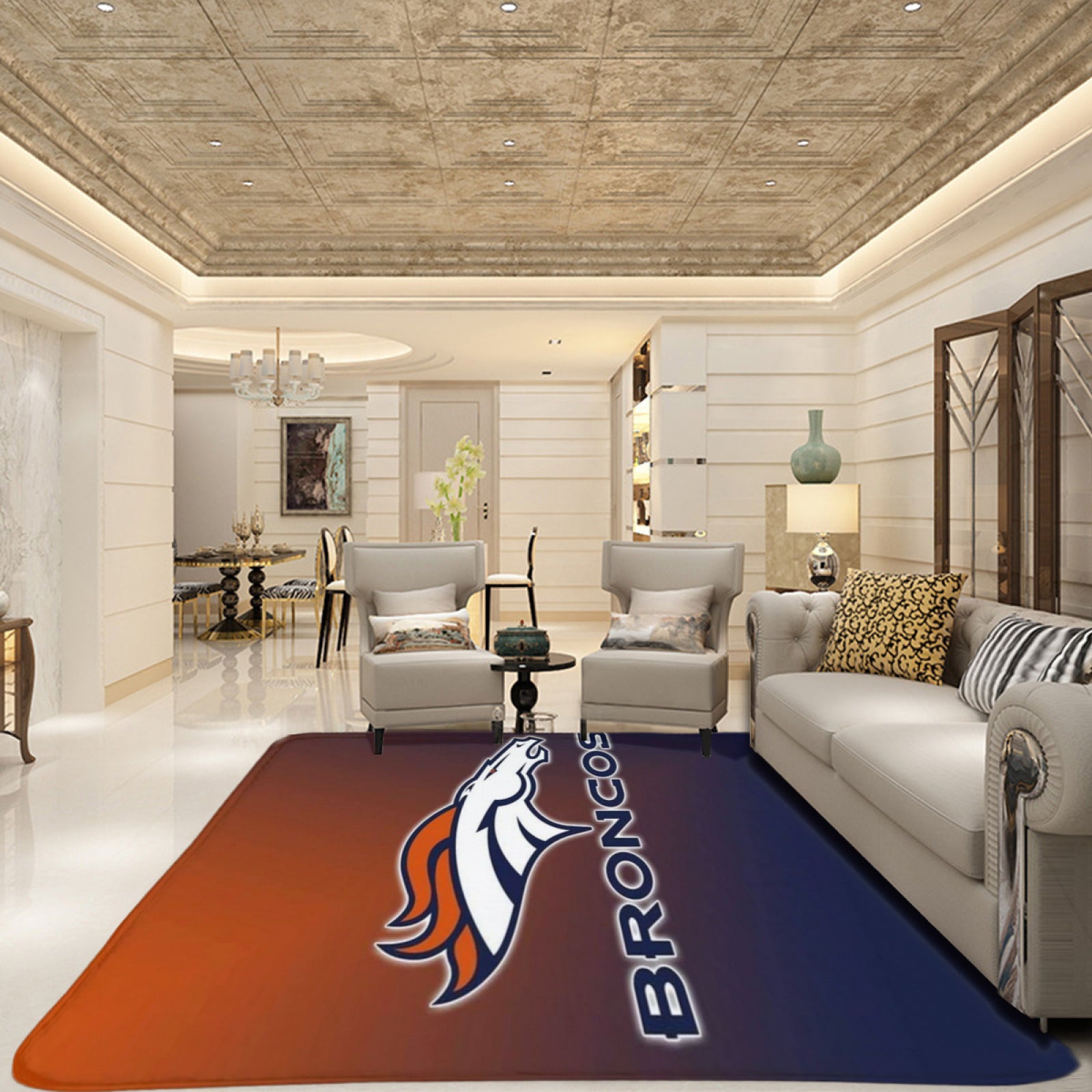 Denver Rugby Broncos Rugs Bedroom Living Room Bathroom Carpet Mat Rug