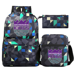 Sacramento Kings Schoolbag Backpack Shoulder Bag Pencil Bag 3pcs set for Kids Students