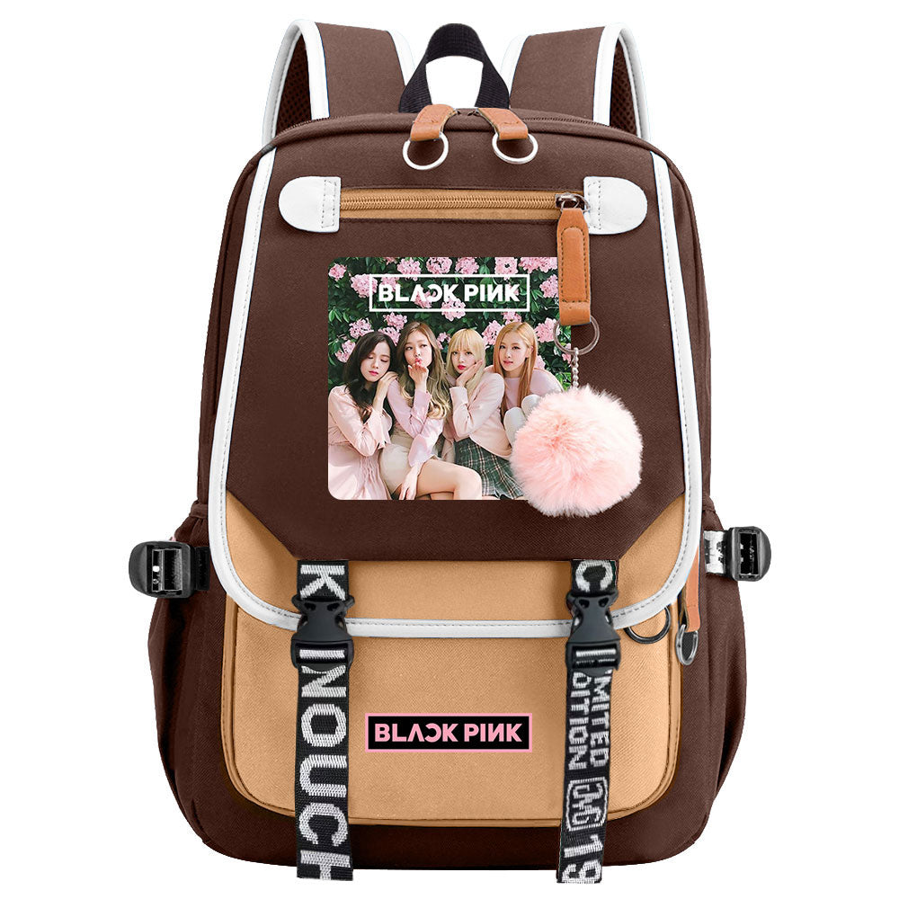 Kpop Blackpink Waterproof Backpack School Notebook Travel Bag USB Charging