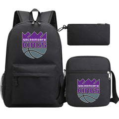 Sacramento Kings Schoolbag Backpack Shoulder Bag Pencil Bag 3pcs set for Kids Students