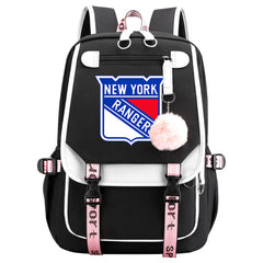 New York Rangers Hockey League Waterproof Backpack School Notebook Travel Bag USB Charging