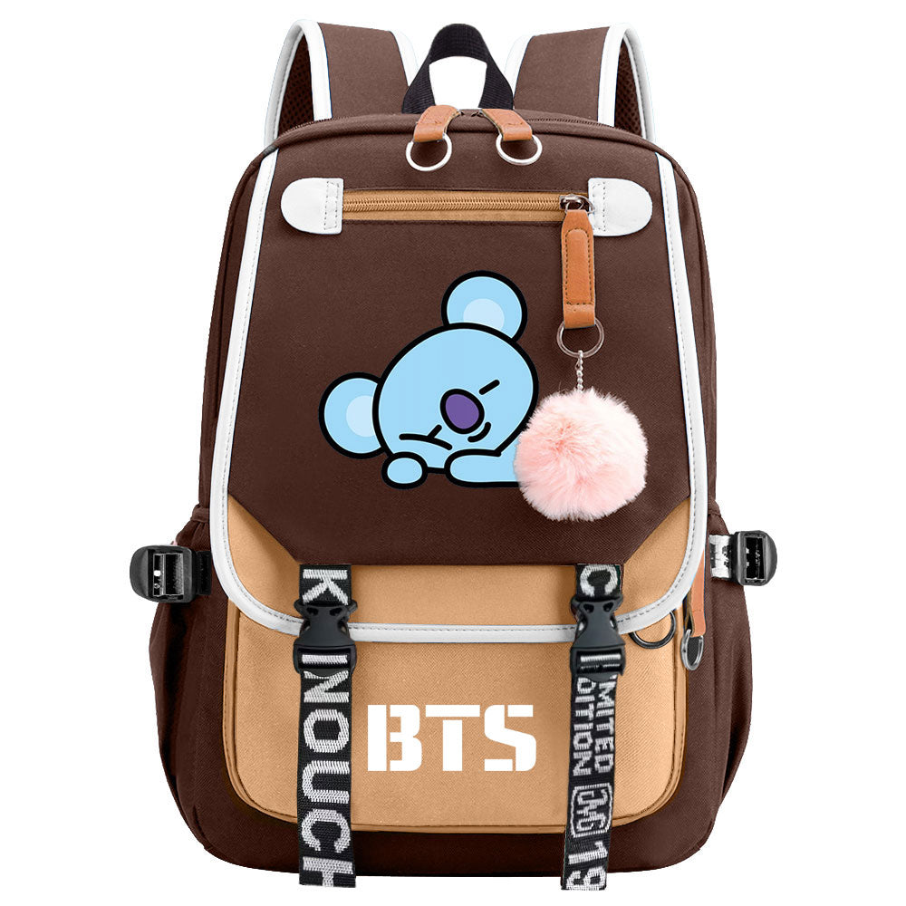 BTS Koya Waterproof Backpack School Notebook Travel Bag USB Charging