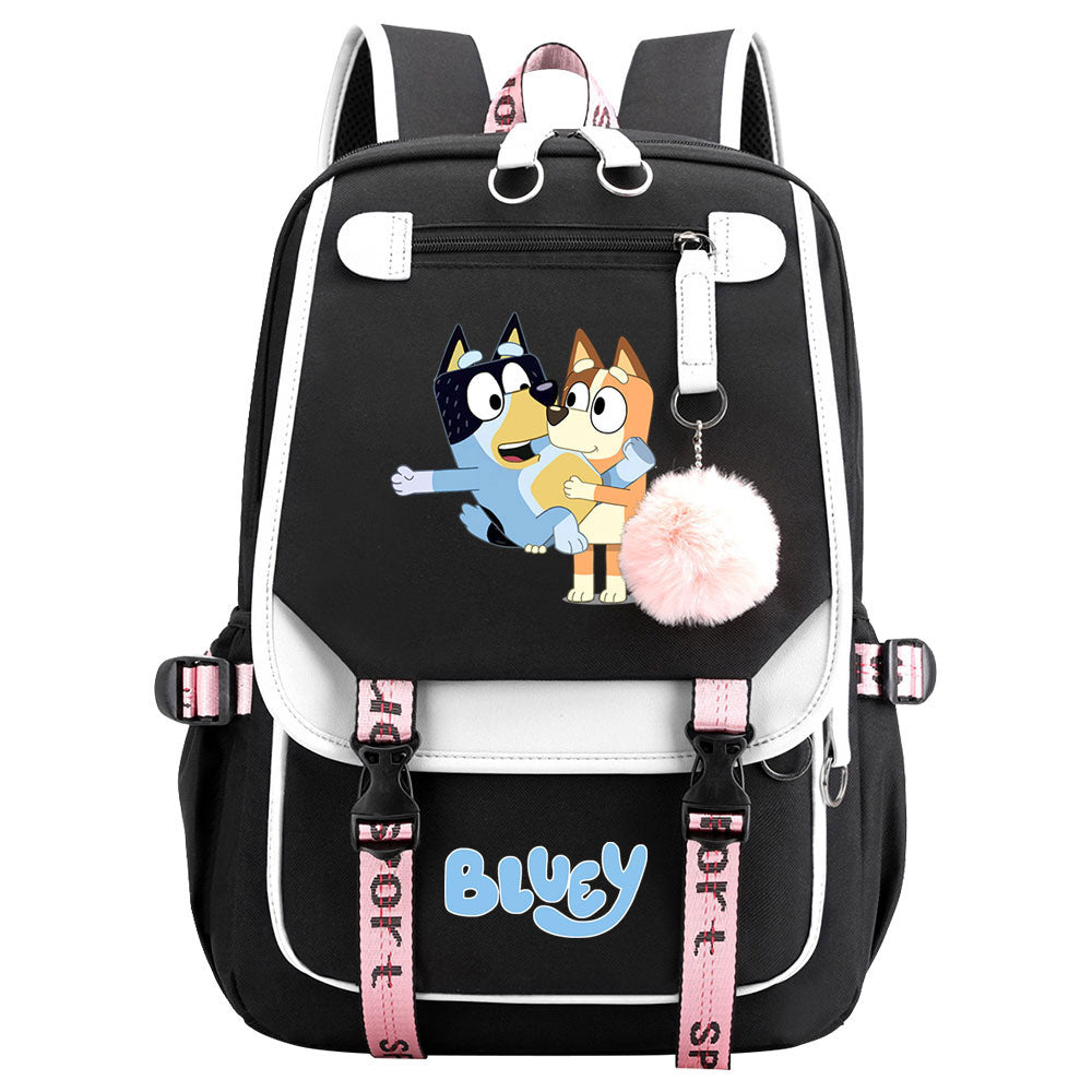 Blue Heeler Bingo Waterproof Backpack School Notebook Travel Bags USB Charging