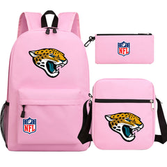 Jacksonville Jaguars Football Team Printed Schoolbag Backpack Shoulder Bag Pencil Bag 3pcs set for Kids Students