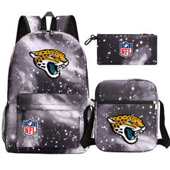 Jacksonville Jaguars Football Team Printed Schoolbag Backpack Shoulder Bag Pencil Bag 3pcs set for Kids Students