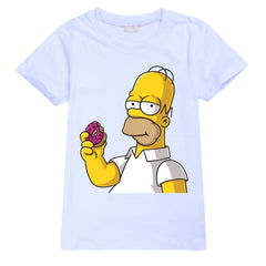 The Simpsons Casual Sweatshirt Spring Autumn Short Sleeve T-Shirts for Kids
