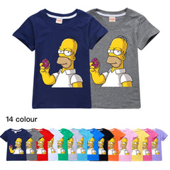The Simpsons Casual Sweatshirt Spring Autumn Short Sleeve T-Shirts for Kids