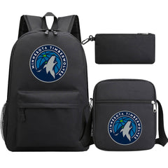 Minnesota Timberwolves Schoolbag Backpack Shoulder Bag Pencil Bag 3pcs set for Kids Students