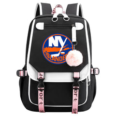 New York Islanders Hockey League Waterproof Backpack School Notebook Travel Bag USB Charging