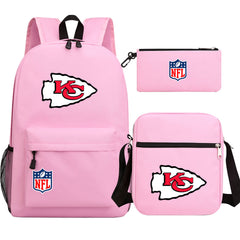 Kansas City Chiefs Football Team Printed Schoolbag Backpack Shoulder Bag Pencil Bag 3pcs set for Kids Students