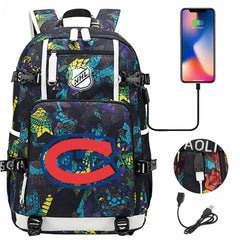 Montreal Canadiens Hockey League USB Charging Backpack School Notebook Travel Bags