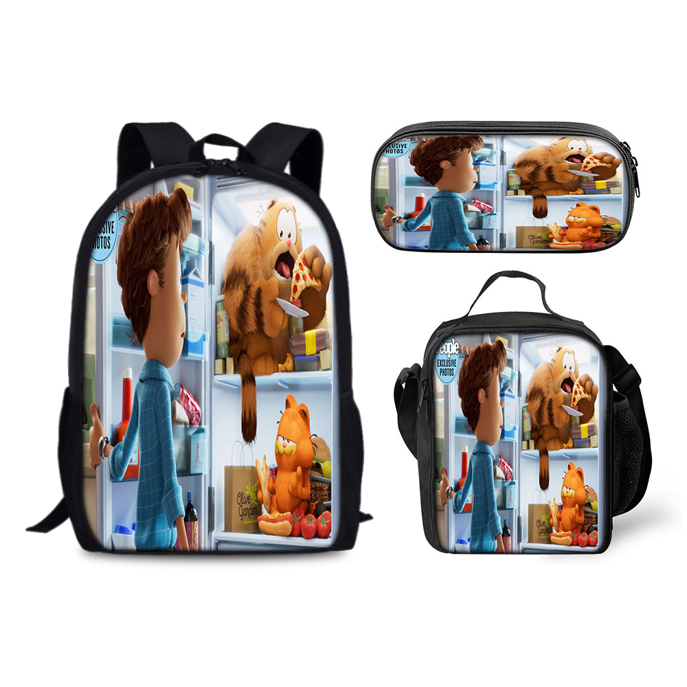 Garfield Backpack Schoolbag Lunch Bag Pencil Bag for Kids Students 3PCS