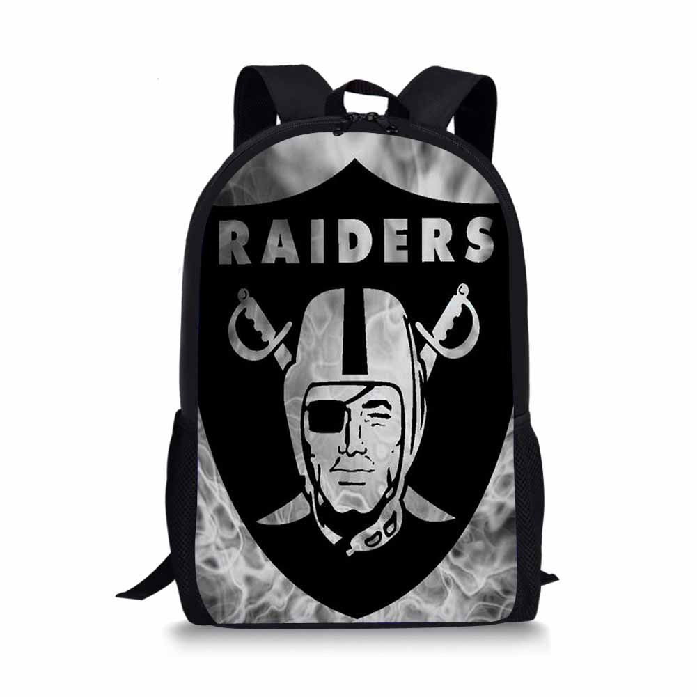 Las Vegas Raiders Footbal Team  Full Printed Backpack Schoolbag Travel Notebook Bag for Kids Students