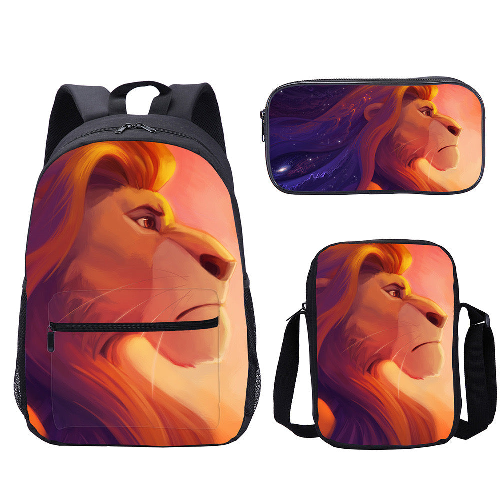 The Lion King Backpack Schoolbag Lunch Bag Pencil Bag for Kids Students 3PCS