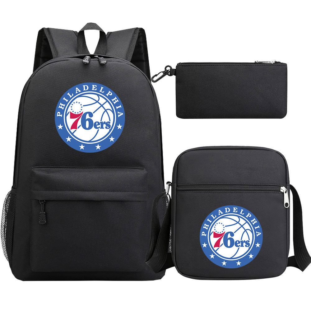 Philadelphia 76ers Schoolbag Backpack Shoulder Bag Pencil Bag 3pcs set for Kids Students